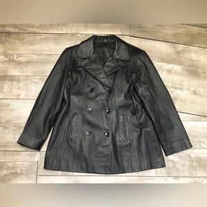 Vintage Bomber Coat Starsky Black Leather Fight Dean Mens Jacket Size XLarge